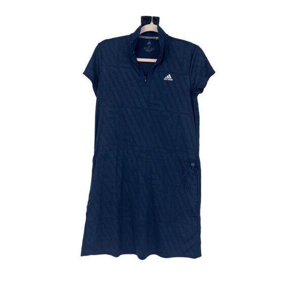 Adidas Ultimate 365 Short Sleeve Golf Dress Navy Blue Size Medium - Picture 2 of 7